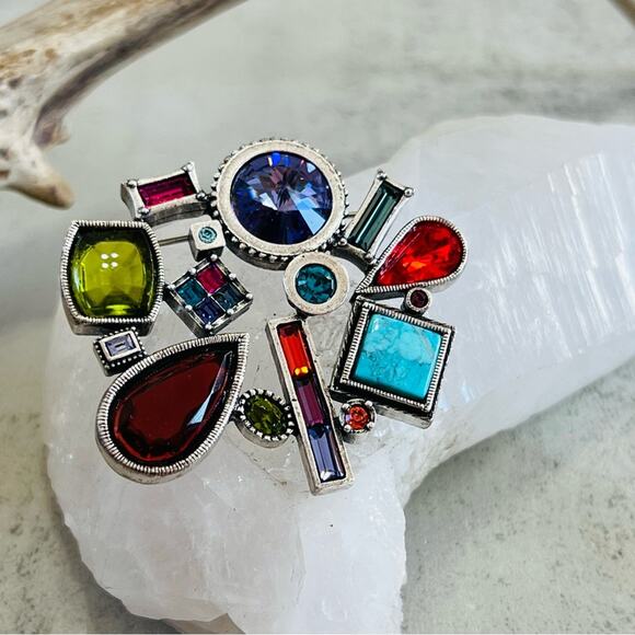 Patricia Locke 2012 Synthesis Crystal Brooch - Picture 4 of 16